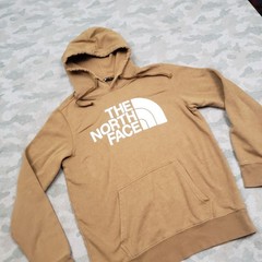The North Face Sweatshirt Mens Medium Tan Hooded Pockets Long Sleeve Outdoors