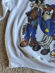 Vintage 1993 Hip Hop Looney Tunes Bugs Bunny Taz Double Sided Sweatshirt XL 90s