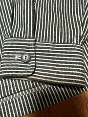 Supreme Fall 2017 Hooded Green Stripe Denim Zip Up MED Shirt Box Logo