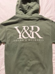 Young & Reckless Unisex Hoodie Modern Olive Green Small
