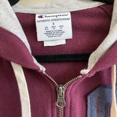 Champion Women’s Maroon Red Plum Full-Zip Hoodie Sweatshirt Jacket C Patch Sz S