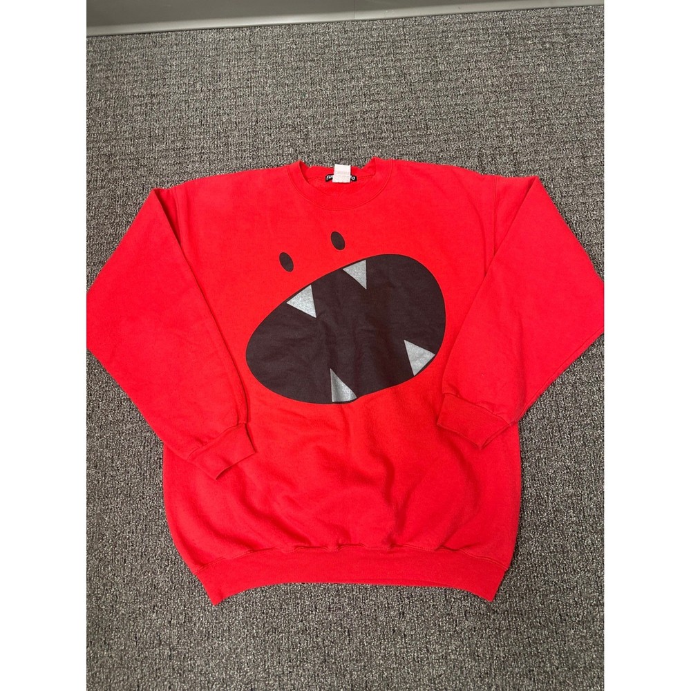 Fully Laced Red Monster Graphic Crewneck RAH! Sweatshirt Adult Large Vintage