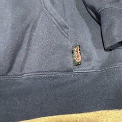 Y2K Sapphire Lounge Embroidered Hoodie XL Blue Mens Grunge Skull Cross Skater