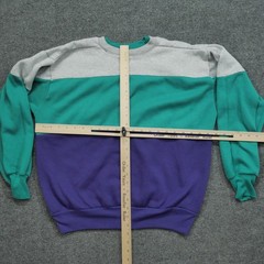 Vintage MTO Sport Sweatshirt Adult Medium Purple Green Colorblock Pullover 90s
