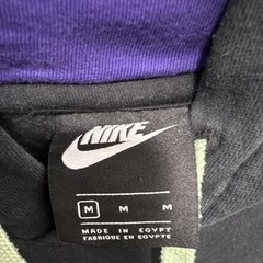 Nike Black Purple Green Graphic Print Pullover Hoodie Logo Pockets Men’s M Knit
