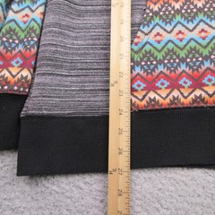 Hooey Hoodie Mens XL Gray Southwestern Aztec Rayon Pullover Lightweight