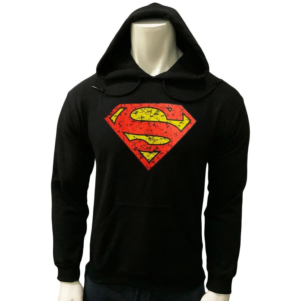 NWT SUPERMAN SHIELD SUPERHERO COMICS MEN’S WINTER HOODIE SWEATSHIRT