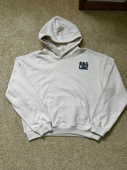 RAGLINE Unisex L Beige Cotton Pullover Hoodie Bear Graphic Hooded Pockets