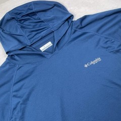 Columbia Hoodie Pullover Men XL Blue Lightweight Breathable Hooded Jersey