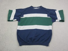 Vintage Riverport Sweatshirt Mens Extra Large XL Blue Green Striped Color Block