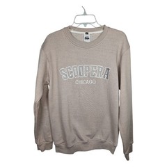 Scoop Era Chicago Sweatshirt Men’s Medium Tan Heathered Graphic Crew Neck