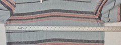Volcom Baja Hoodie Mens XL Blue Coral Striped Woven Cotton Pullover Poncho
