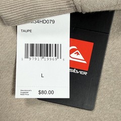 Quiksilver Graphic Hoodie – NWT Mens Size Large Taupe / Black – #48423-C5
