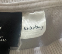 Keith Haring Sweatshirt US Size S EUC Long Sleeve H & M White Bright Shoulders
