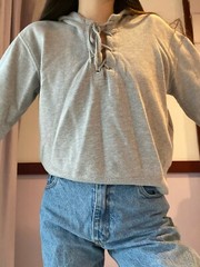 Pacsun LA Hearts Grey Lace-Up Womens Small Hoodie- FREE SHIPPING! US SELLER!