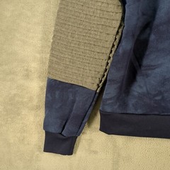 NWT $69 TAILORED RECREATION Fleece Tie Dye Hoodie MEDIUM Pleated Sleeve Blue