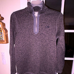 Banded Men’s Heathered Gray 1/4 Zip Mock Neck Sweatshirt M Polyester Knit
