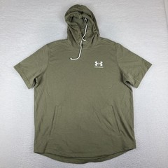 Under Armour Hoodie Mens 2XL XXL Sage Green Short Sleeve Rival Terry 1370396