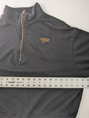 Nike Black 1/4 Zip Sweatshirt Medium Gold Logo Pullover Made in Vietnam