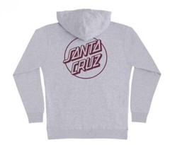SANTA CRUZ OPUS DOT Men’s Pullover Hoodie – GRY HTHR/DEEP RED – Medium – NWT