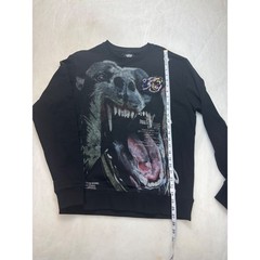 Hustle Gang Black Graphic Print Crewneck Sweatshirt Mens Large L Pullover