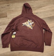 Burlebo Men’s Fleece Pintail Triangle Duck Maroon Hoodie Sz. XL NEW