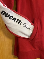 DUCATI CORSE Mens M Hoodie Full Zip Front Track Jacket, Sweat Jacket Red & Black