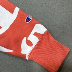 Champion Reverse Weave Crew Sweatshirt Mens S Small Coral All-Over Logo S2973