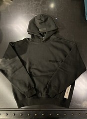 Fear of God Essentials Core Stretch Limo Black Pullover Hoodie Size X-Small (XS)