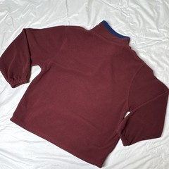 Roundy Ridge Clothing Men’s M Burgundy Blue 1/4 Zip Fleece Logo Sweatshirt