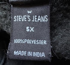 Steve’s Jeans Men’s 5X Big & Tall Gray/Black Fleece Pullover Oversized Hoodie
