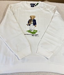 NWT Polo Ralph Lauren Wimbledon Bear Tennis White Logo Sweatshirt Size 2XL