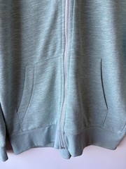H&M Mens Zip Up Hoodie Hooded Jacket Sage Green Lightweight 2 Pockets Size Small