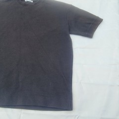 Zara Basic Short Sleeve Sweatshirt Mens Size M Black Ribbed Trim Minimalist D41