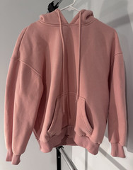 Anrabess Teens M Pink Pullover Hoodie Fleece Cotton Drawstring Kangaroo Pocket