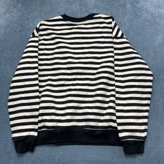 Goodfellow & Co Sweatshirt Mens XL White Black Striped Crew Neck Fleece Lined