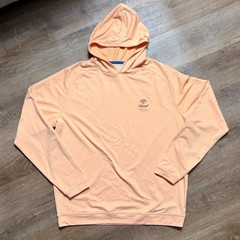 Peter Millar Crown Sport Peach Orange National Logo Performance Hoodie M