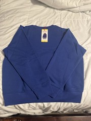 Esprit Men’s Blue Crew Neck Embroidered Logo Pullover Sweatshirt Size S