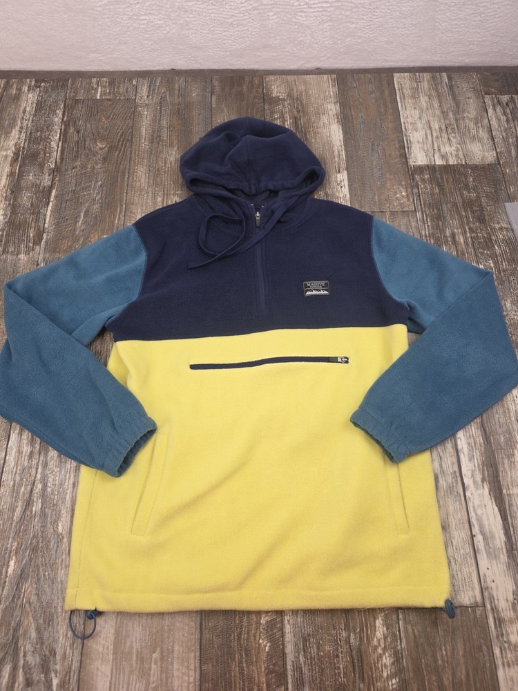 Massive Outdoor Hoodie Mens Small Colorful Pullover Blue Yellow