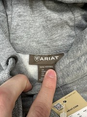 Ariat Men’s Lightweight Logo Hoodie Sweatshirt 10040817 Grey Size: XL