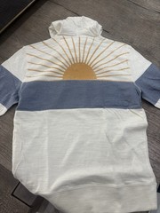 Faherty Sunwashed Sunray Hoodie Ocean Sunrise Mens Slub Graphic Boho Beach