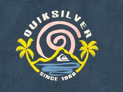 L Mens QUIKSILVER Surf Pullover Hoodie Sweatshirt Sweater Top Shirt 2-Sided Blue
