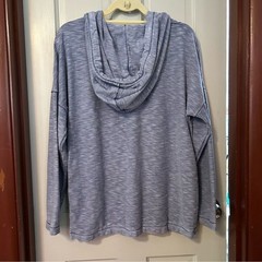 Tommy Bahama Quarter Zip Hoodie Light Heather Blue Gray Pullover Pockets Sz L.