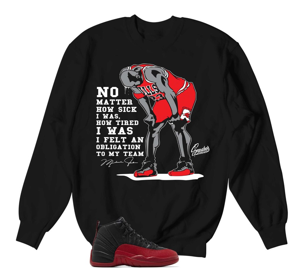 Sweater To Match Jordan 12 Flu Game Retro 12 Sneaker Tees – No Matter Sweatshirt