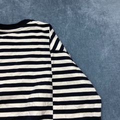 Goodfellow & Co Sweatshirt Mens XL White Black Striped Crew Neck Fleece Lined
