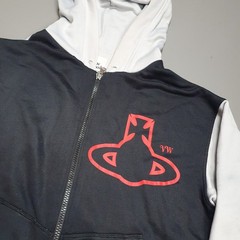 Vivienne Westwood Rugged Zip Hoody Hooded Zip Through Jumper Top Size Medium