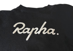Rapha. Logo Sweatshirt Black Crewneck 100% Cotton Size Large Pullover ~Cycling