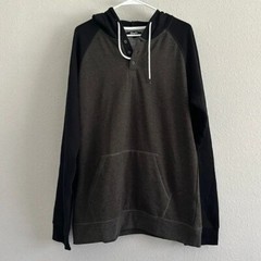 Men’s Long Sleeve Henley Sweatshirt Knit Fleece Active Sports Hoodie Size XL
