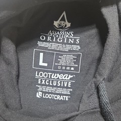 Loot Crate Assassins Creed Black Hoodie with Gold Logo Men’s Large Gamer Fandom