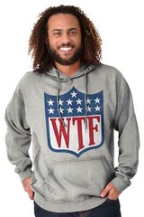 Funny Football Sports Fan Humor WTF Joke Hoodie Hooded Sweatshirt Men Women